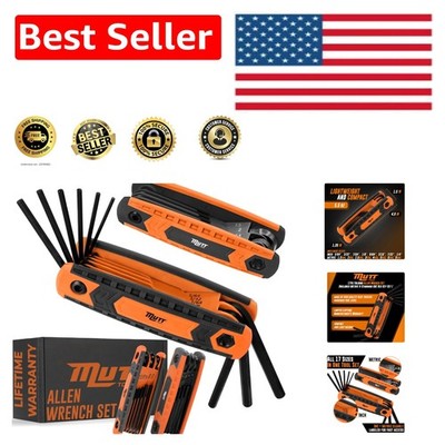 17pc Folding Allen Key Set with Clear Size Markings - Optimal for DIY & Archery