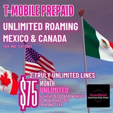 T-Mobile 2 lines For 75 Unlimited Plan For 30 Days 1 Months  Instant Activate