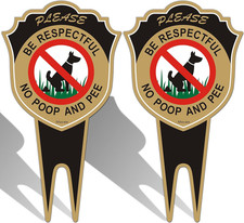 No Peeing No Pooping Dog Sign Double Sided Metal No Dog Poop Sign for Yard with