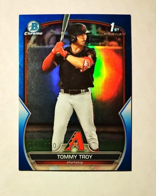 #ad Tommy Troy 2023 1st Bowman Chrome BLUE REFRACTOR 072 150 Diamondbacks Raw RC T6 $9.99