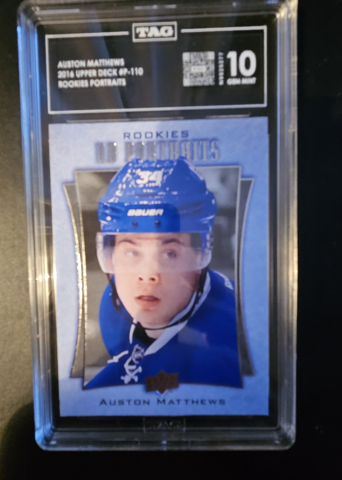 2016 Upper Deck Auston Matthews UD Portraits Rookie Card RC #P-110 TAG 10 Gem Mt