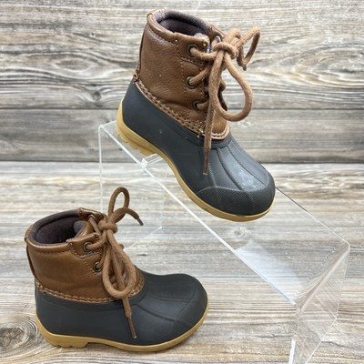 Sperry Port Duck Boot Brown/Black Toddler Size 6M Rain/Muck Boots Waterproof