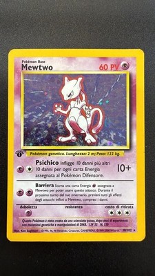 1999 Mewtwo Holo Pokémon Base Set 1 First Edition 10/102 Italian Wotc