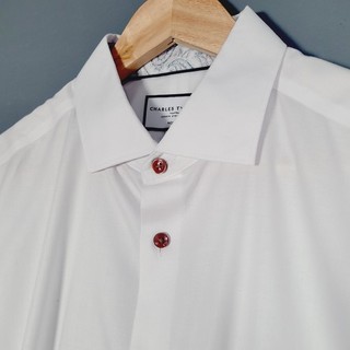 WORN ONCE CHARLES TYRWHITT MENS SHIRT 16.5" NECK SLIM FIT WHITE CO15