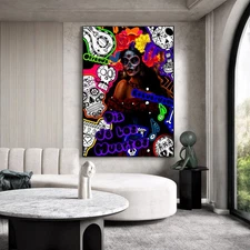 Day of the Dead Stretched Wall Hanging Canvas Art - Día de los Muertos Arte