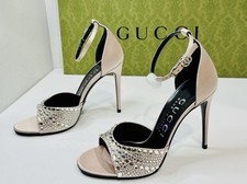 NIB GUCCI Pink/nude Crystal Heels Size 38.5