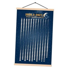 2026 March - 2027 February Moon Phase Calendar Print Poster Vertical Canvas