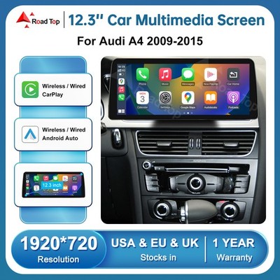 12.3' Wireless Carplay Autoradio Radio Stereo Multimedia For Audi A4 A5 S4 MMI3G