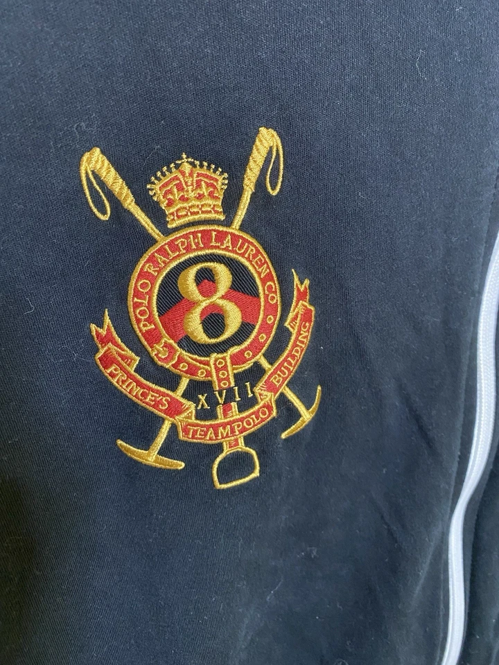 Ralph Lauren Polo 毛衣男式大号小马黑色全拉链模拟领 XL/TG 码 — 第 3/4 张图片