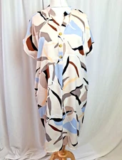 Marks & Spencer Shirt Dress Short Sleeved Abstract Print Women's UK14 C4921