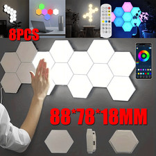 Gaming Hexagon Lights Panels LED RGB Wall Sconces Lamp Smart Modular Bedroom UK