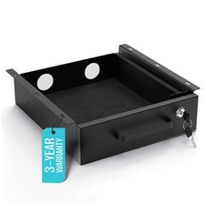 Under Desk Drawer Slide-Out Lockable Metal Storage Drawer with Cable Manage...