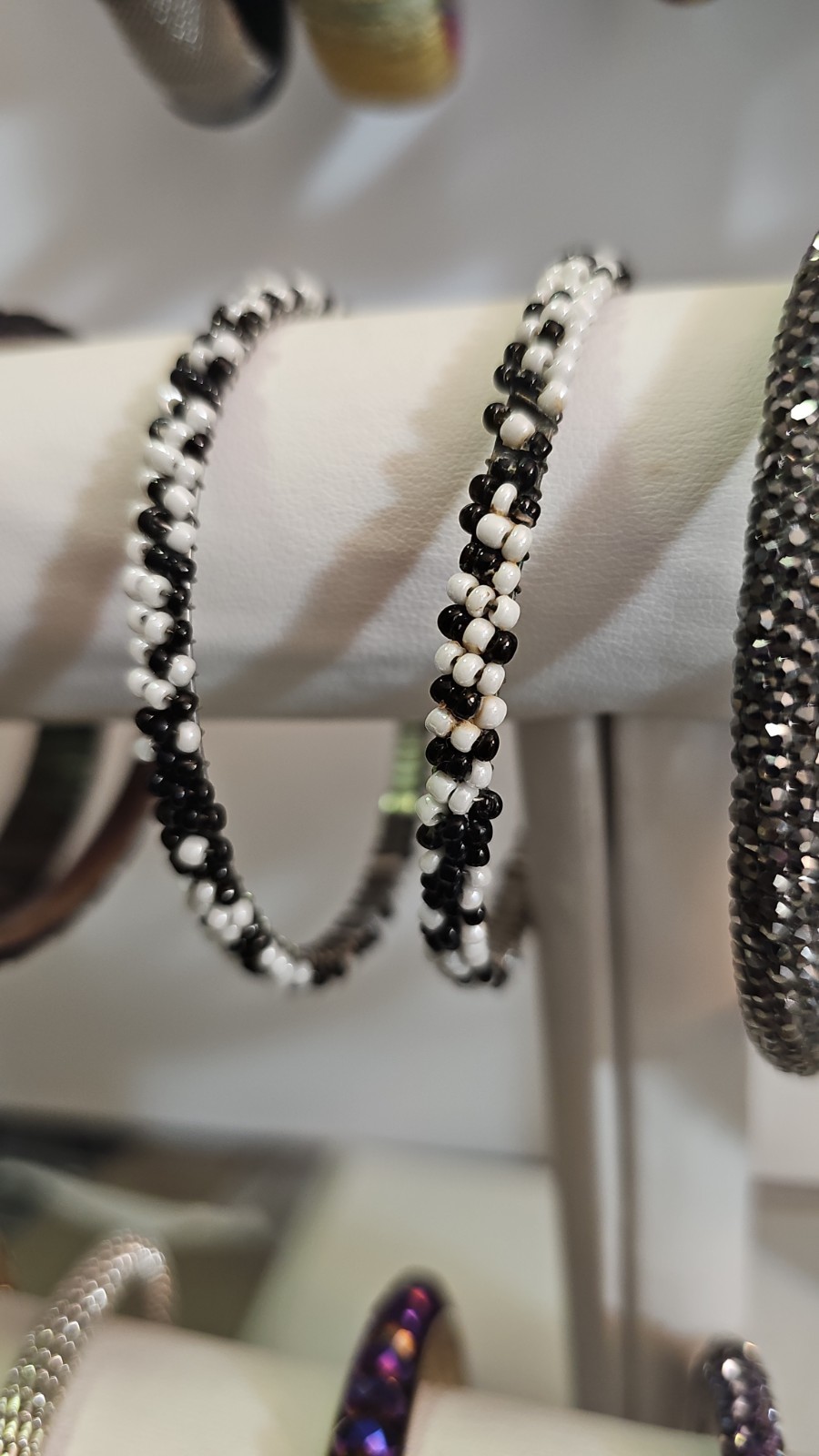 26 Wrapped Solid Metal Bangles - Beads. Wire Mesh… - image 7