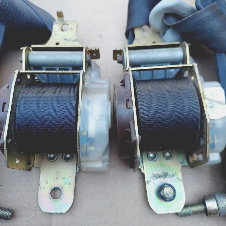 96-00 HONDA CIVIC CINTURÓN DE SEGURIDAD RETRACTOR CONDUCTOR PASAJERO PAR GRIS CUPÉ 2 PUERTAS OEM Foto 2 de 4