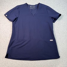 Figs Technical Collection Scrub Top Womens Sz S Blue SS 2 Pocket FW1100