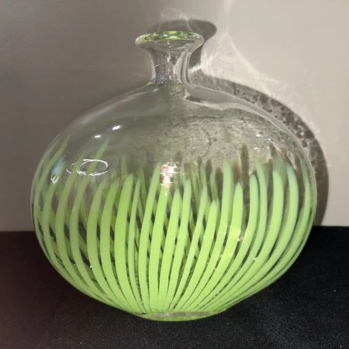 MURANO MOD GLASS 1950's DINO MARTENS VASE CELADON GREEN 8" TALL & WIDE~EXCELLENT