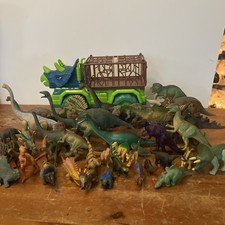 Dinosaur Toy Figures Huge Lot All Sizes 39 Total And One Truck