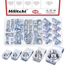 50Pcs 5Sizes U-Style Clip-On Nut Regular Extruded U-Nut U Type Nut Zinc Plated U