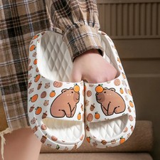 Women's Cute Capybara Print Slippers Summer Soft EVA Thick Bottom Open Toe Slide