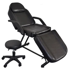 Adjustable Spa Facial Tattoo Massage Table Chair Beauty Equipment Salon Black
