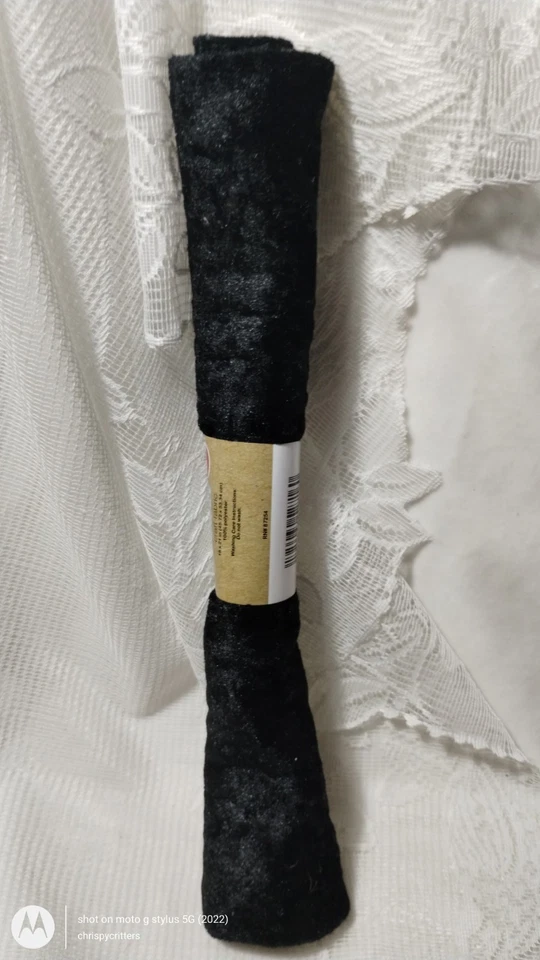 TELA ARTESANAL CRUSH VELVET NEGRO CUADRADO ARTESANAL CORTE 100% POLIÉSTER 18 x 21" NUEVO Foto 2 de 2