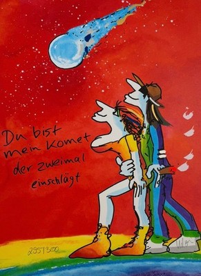 Colour screen print Udo Lindenberg ''You are my comet that strikes twice''