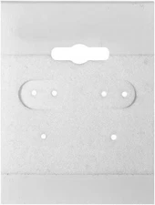 100 Pcs of White Hanging Earring Cards, Jewelry Display, Printed or Plain.