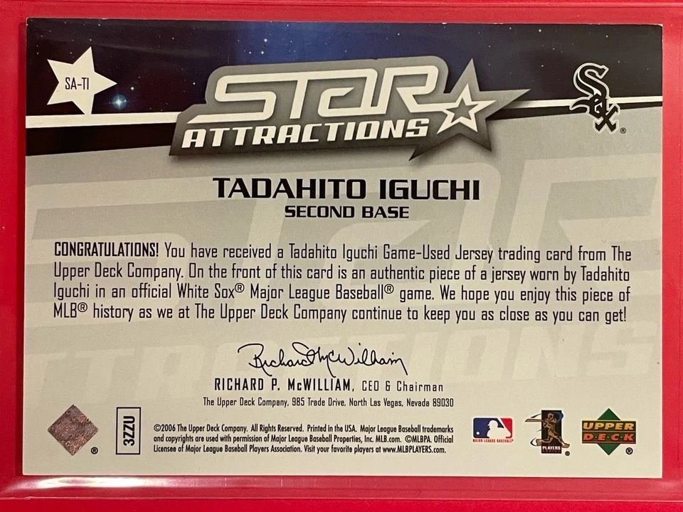2006 Upper Deck Tadahito Iguchi Star Attractions Swatches #SA-TI Baseball - Image 2 of 2