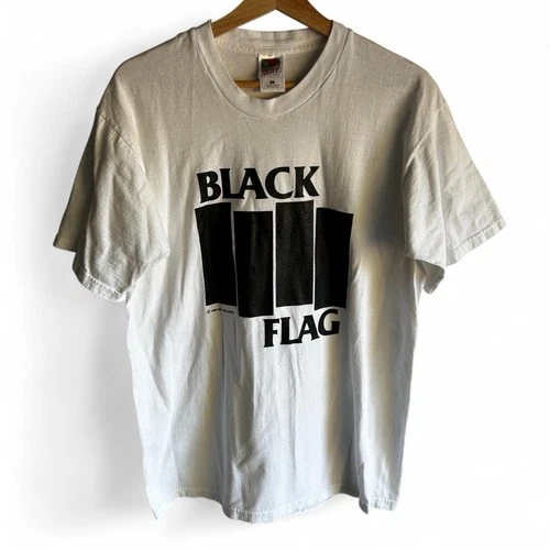 /Black Flag SST Records T-Shirt White Pun 1980s vintage concert t-shirt, vintage, single stitch, B+ condition