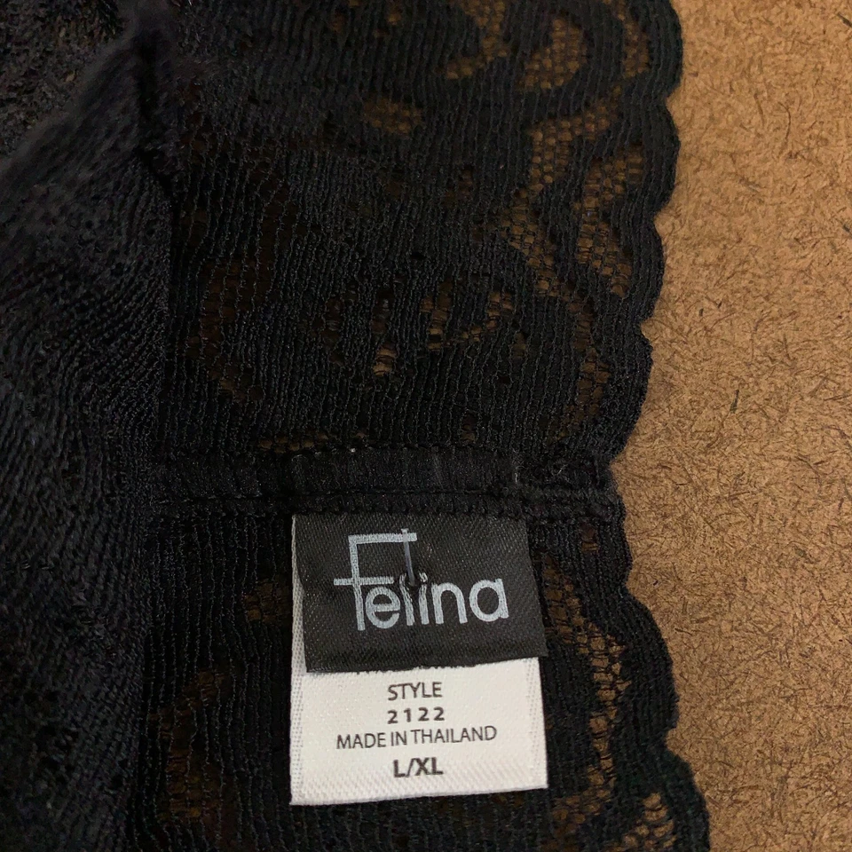 Felina 女式 L/XL 码黑色粉红色蕾丝低腰丁字裤内裤 2 件全新 — 第 4/4 张图片