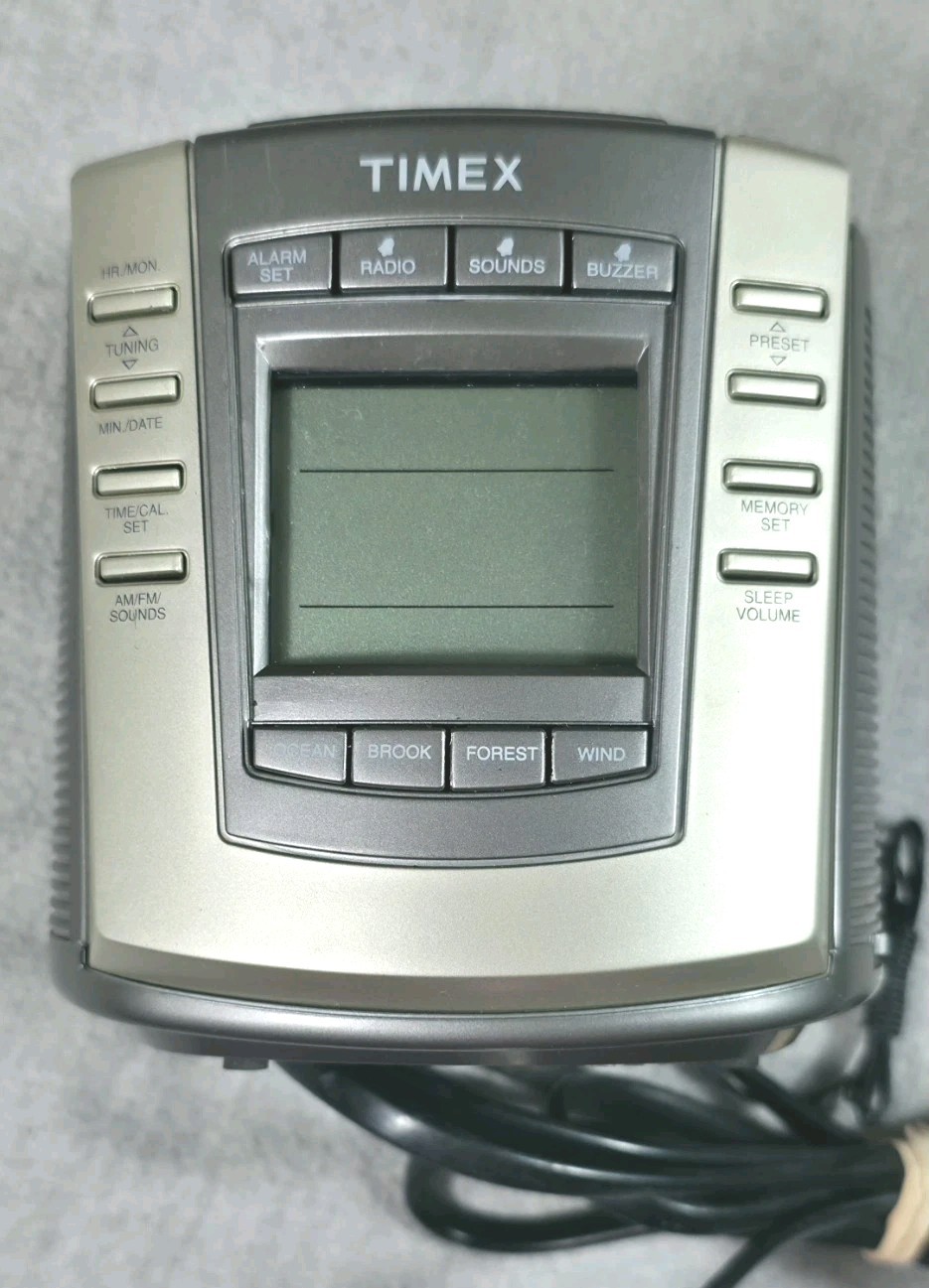 TIMEX Nature Sounds Alarm Clock Model T300T AM-FM Works!