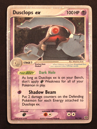 Pokemon Dusclops EX 94/106 Emerald Holo Card MP - Staring Into Your Soul 🔴