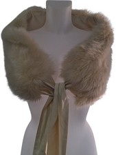 Cassie James Bridal Fur Stole Wrap Ivory Made in England