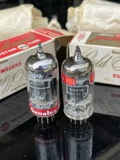 2 Genalex Gold Monarch A2900 12AT7 Black Plate Tubes Original Boxes TV7 TESTED