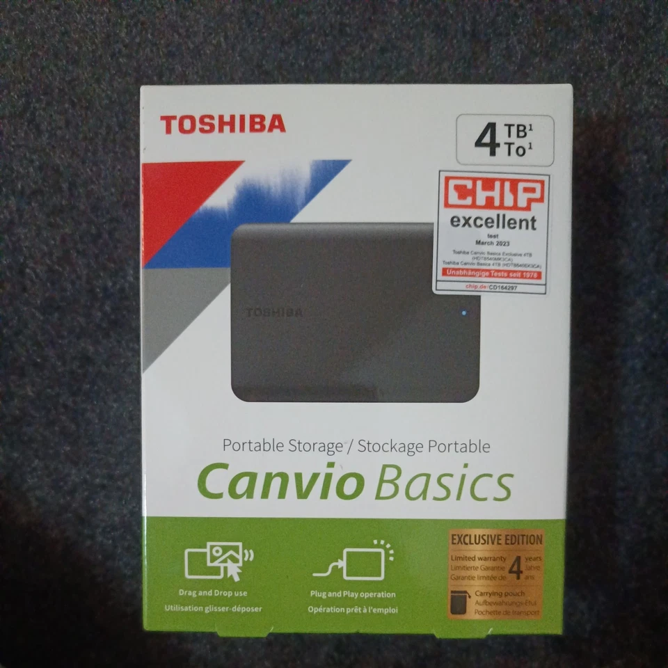 4000GB 2,5" Toshiba Basics externe Festplatte SATA PC USB 3.0 / 2.0 2,5 Zoll 4TB