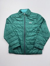 REI Co-op Jacket Youth Small 8 Green Puffer Quilted Insulated Zip Winter Warm