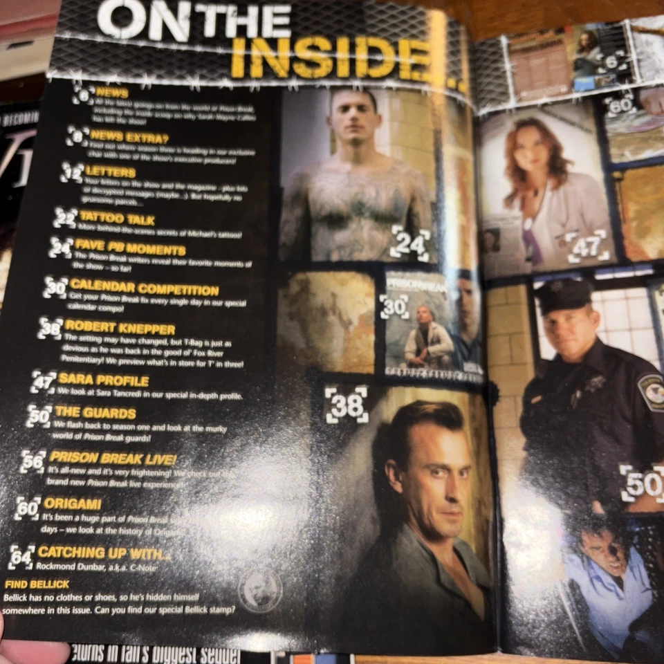 VTG Official 2007 Prison Break Magazine: Dominic Purcell Robert Knepper News Foto 2 de 4