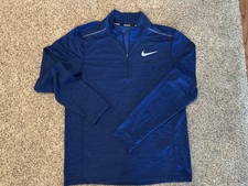 Nike Dri Fit Running 1/4 Zip Pullover -Blue Men  s Large