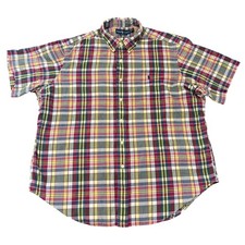 Vintage Ralph Lauren Mens XXL Classic Fit Plaid Button Down Shirt Multi Color