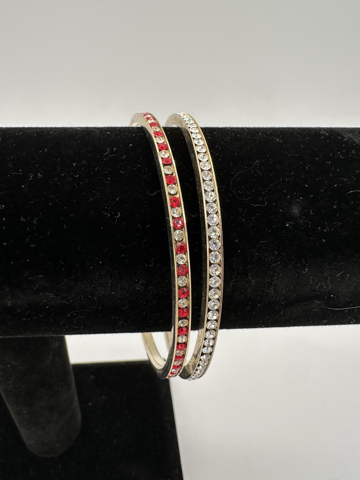 Stunning Gold Tone Rhinestone Stackable Bangle 2 … - image 2