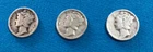 Lot of 3 - Mercury Dimes - 1936, 1941, 1945 in Good to Very Good  Condition