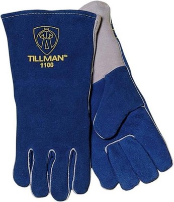 Tillman 1100L 14'' Premium Side Split Cowhide Welding Gloves, Large Large, Blue
