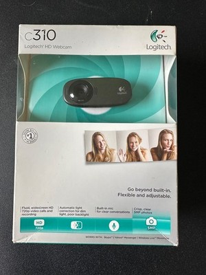 Logitech C310 HD Webcam Black 720p 960-000585 New