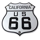 Vintage US Route 66 Sign - California Porcelain Highway Road Gas Oil Pump Sign