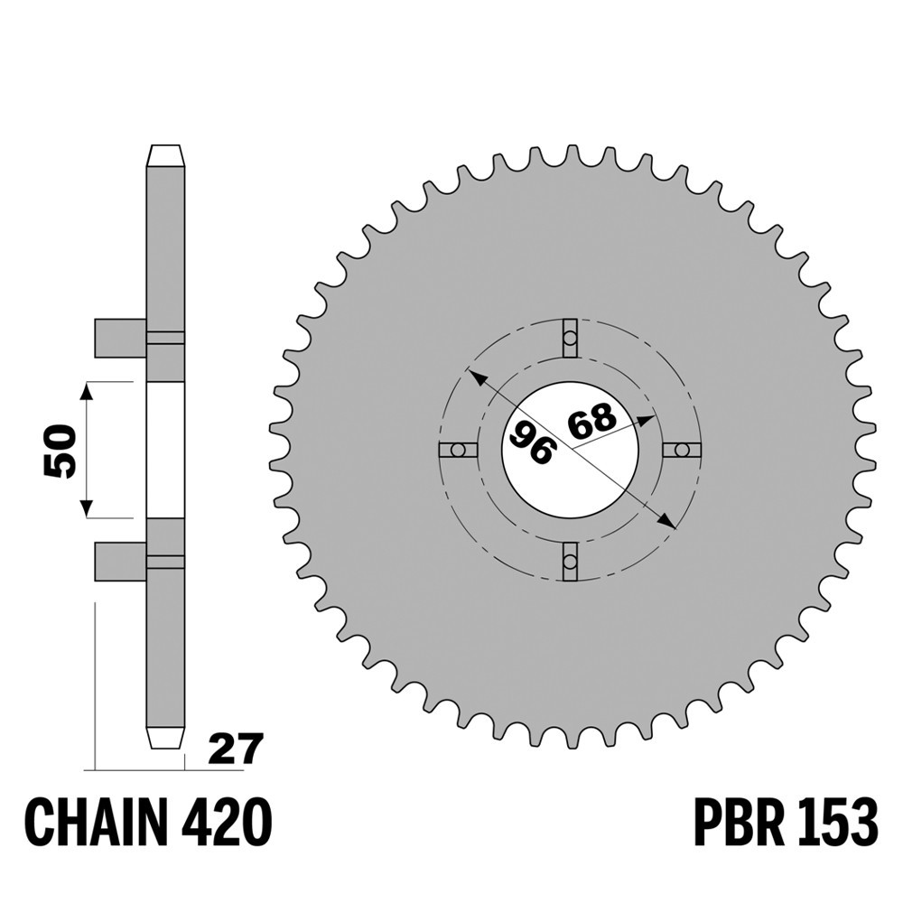 Pignon arrière HONDA CB-J 50 pignon PBR en fer 42 dents pas 420 pour réparer la transmission