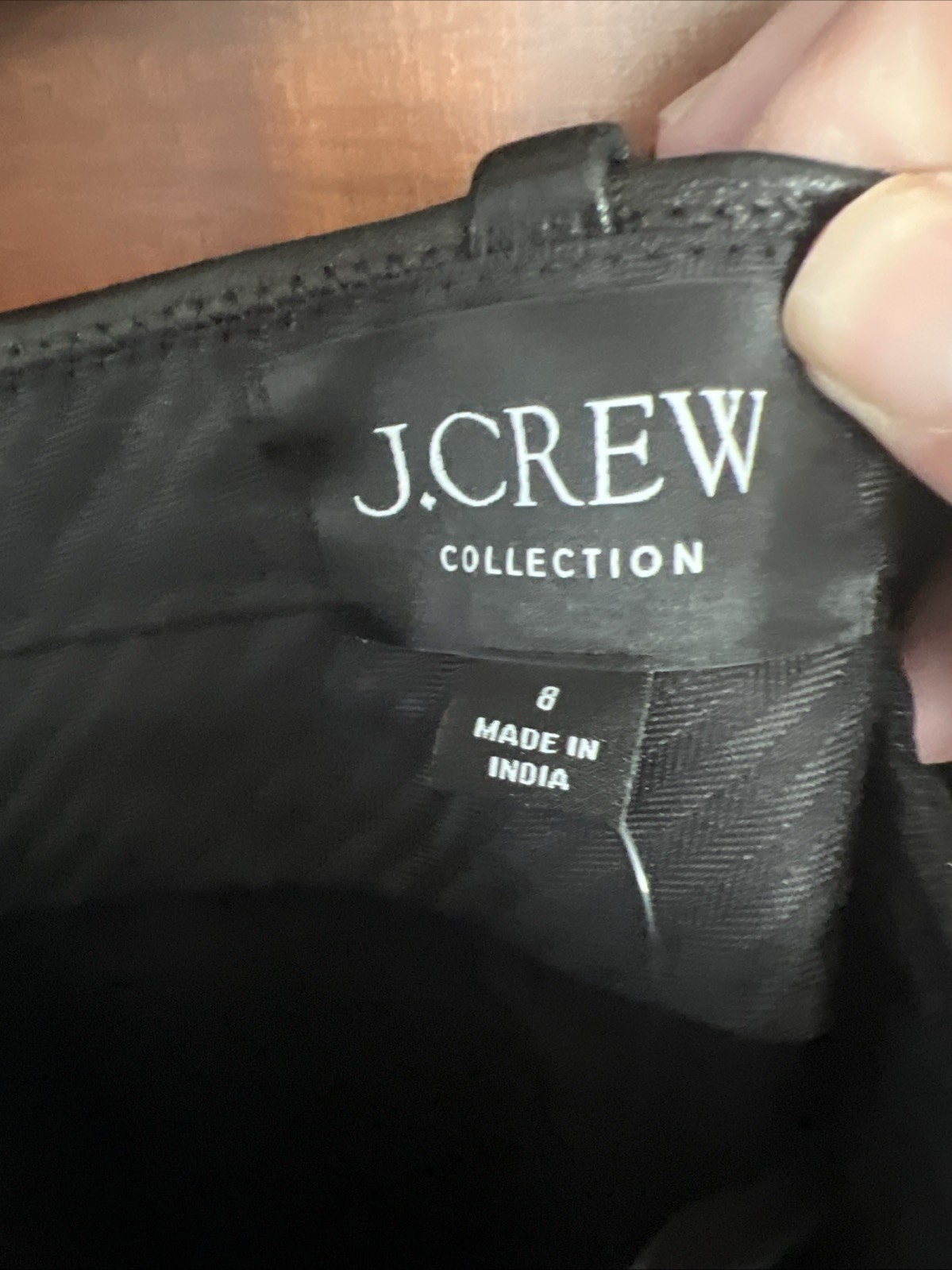 J. Crew Collection Straight Leg Leather Black Pants Size 8 image 2