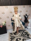 Vintage Barbie / Francie Clone Outfit - Fur Coat, Lacey Dress, Bag, Pumps +