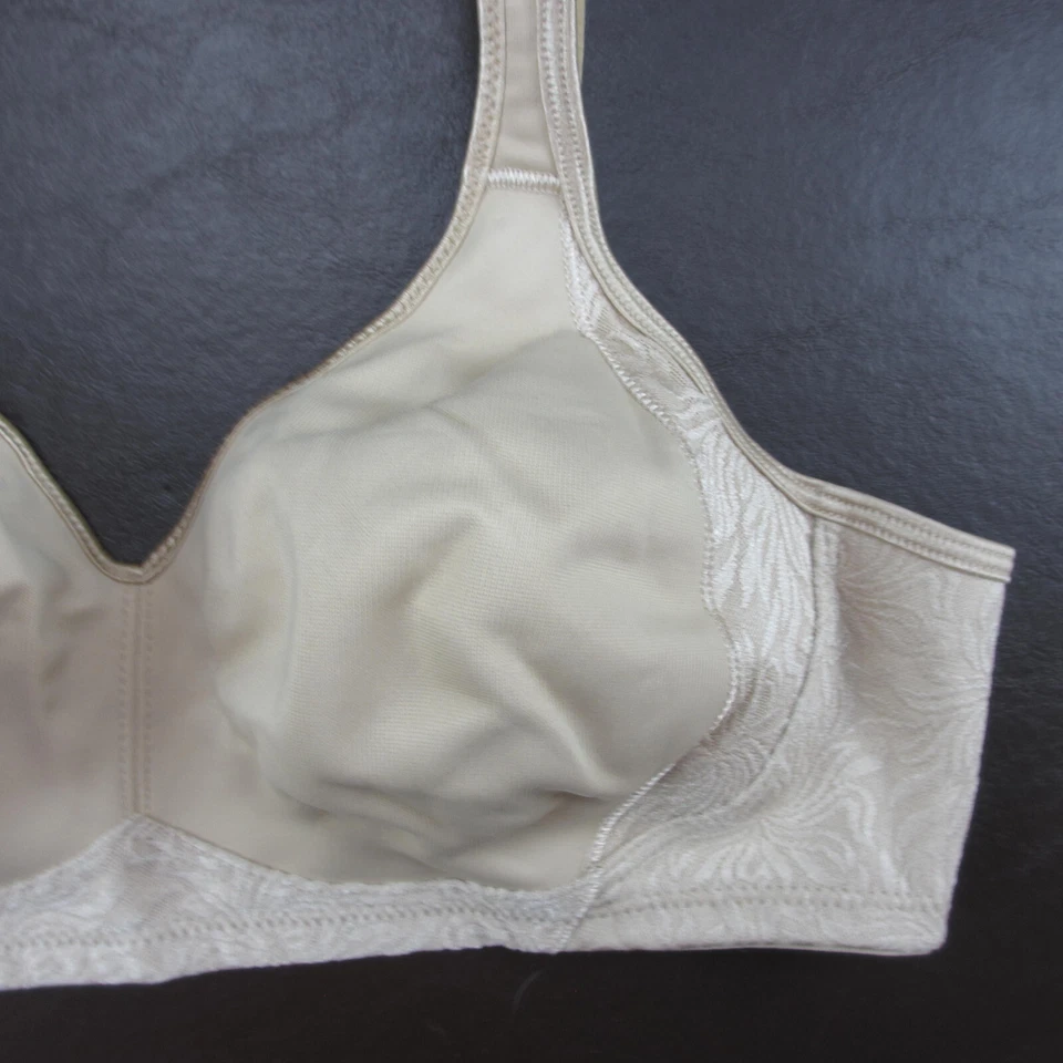 Sujetador Playtex 36B Beige Sin Acolchado Inalámbrico Cierre Ajustable Trasero Foto 4 de 4