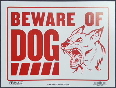 BEWARE OF DOG - Sign Deter Intruders 16 X 12 - NEW