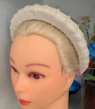 HAIRITAGE BY MINDY Take Me to the Beach Linen Raw Edge Headband for Hair Light